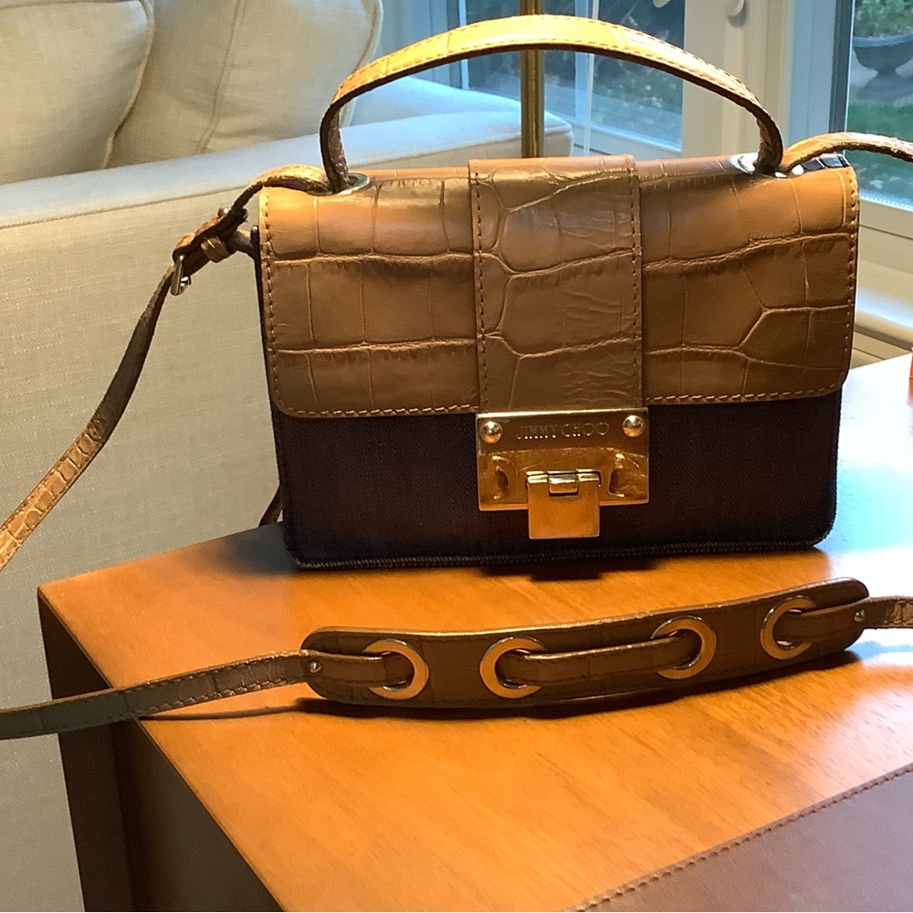 Authentic Denim/Croc Jimmy Choo crossbody bag